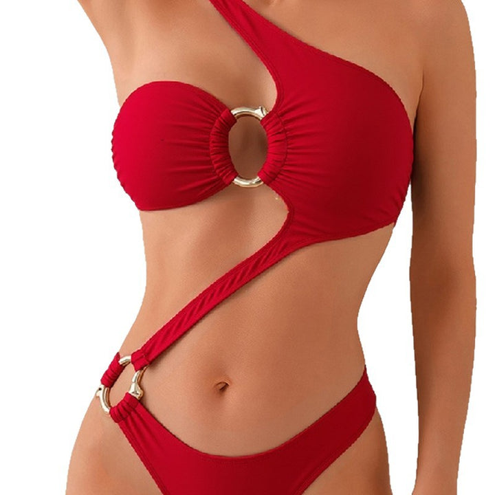 Damen Asymmetrischer Einteiler mit modischen Cut-Outs Drune