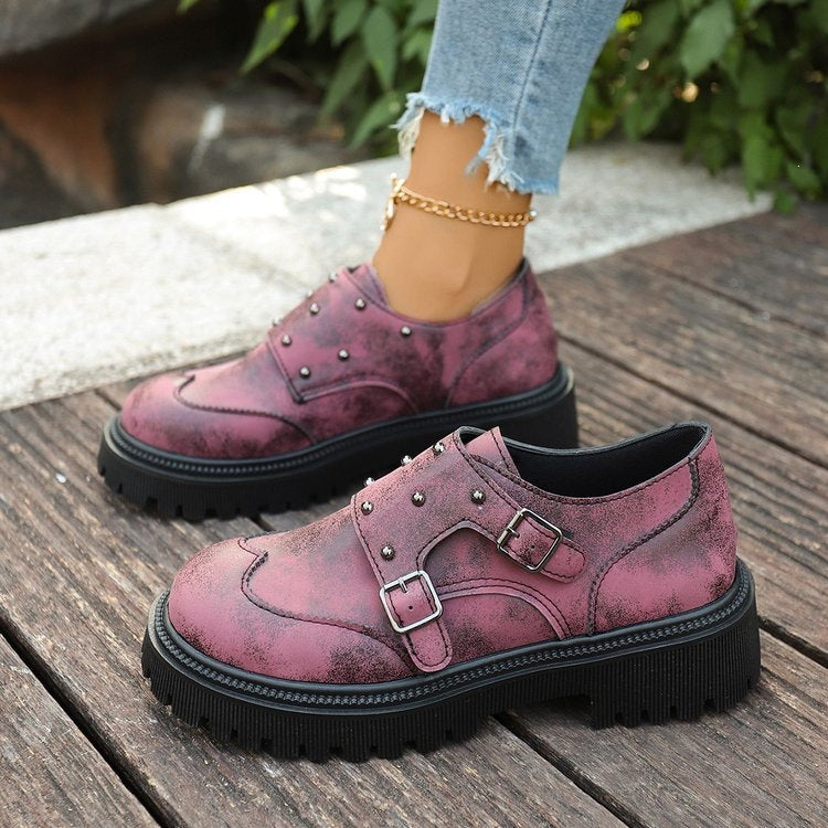 Damen Modische Plateau Schnürschuhe Drune