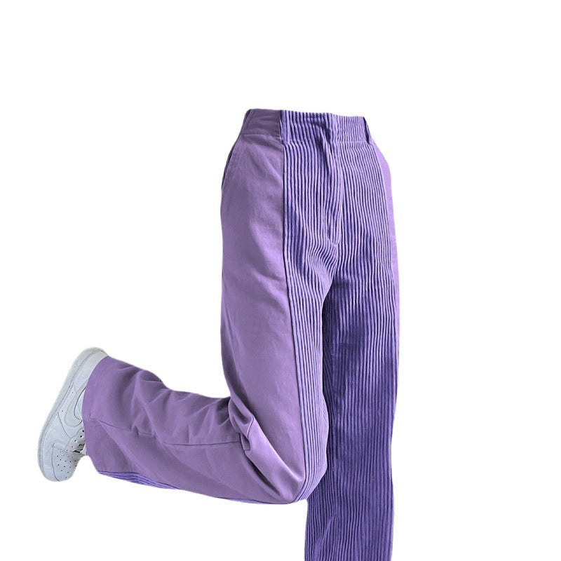 Damen Hoch-taillierte Bundfaltenhose aus Cord Drune