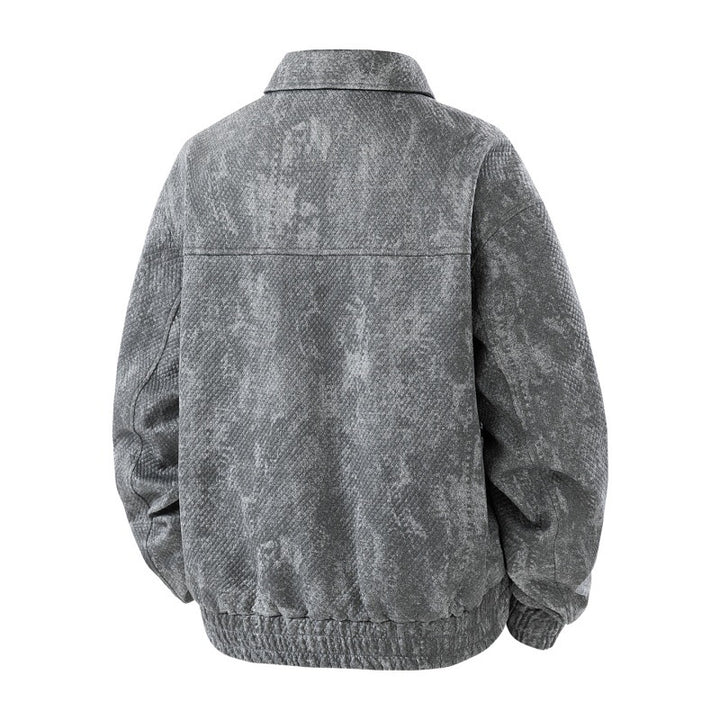 Herren texturierte Canvas-Workerjacke mit Reißverschluss-Front, verdeckter Druckknopfblende und elastischen Bündchen Drune