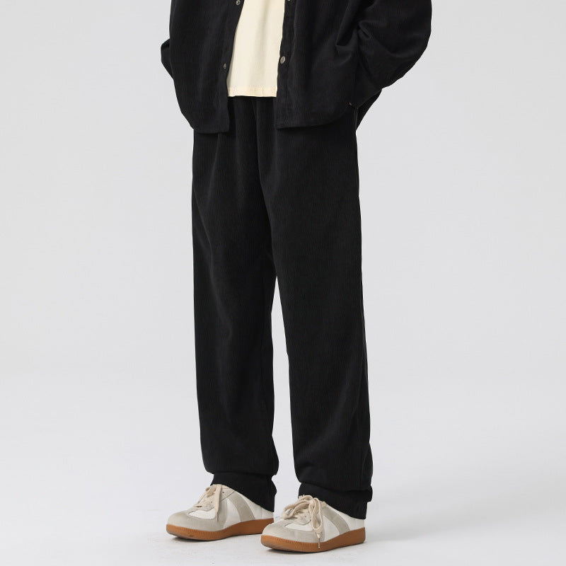 Damen Cordhose mit weitem Bein, elastischem Bund und Kordelzug Drune