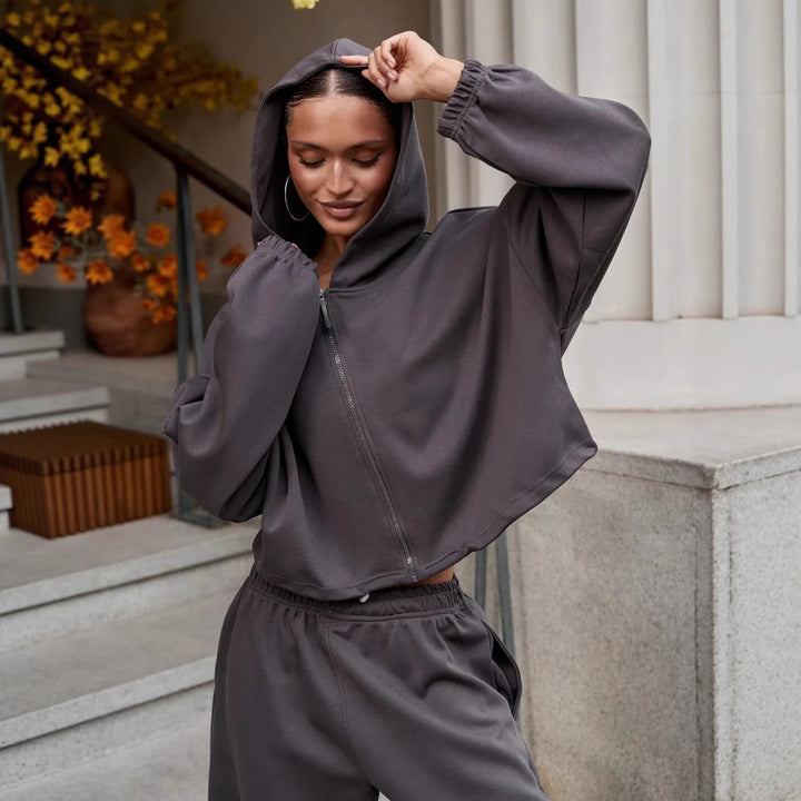 Damen entspannter Trainingsanzug mit modischem Oversize-Schnitt Drune