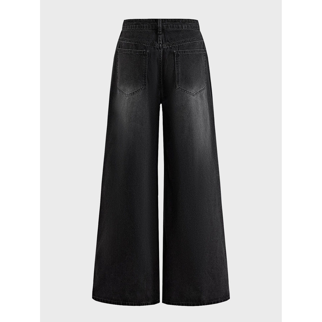 Damen Veredelte Jeans mit weitem Bein Drune