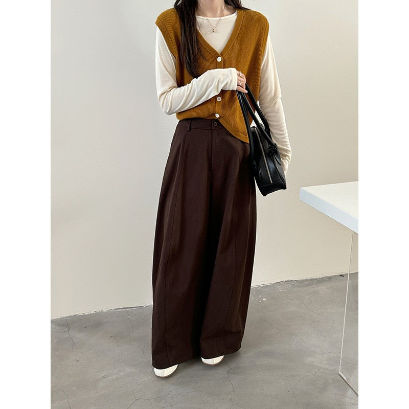Damen Weite Palazzo-Hose mit fließendem Fall und hoher Taille Drune