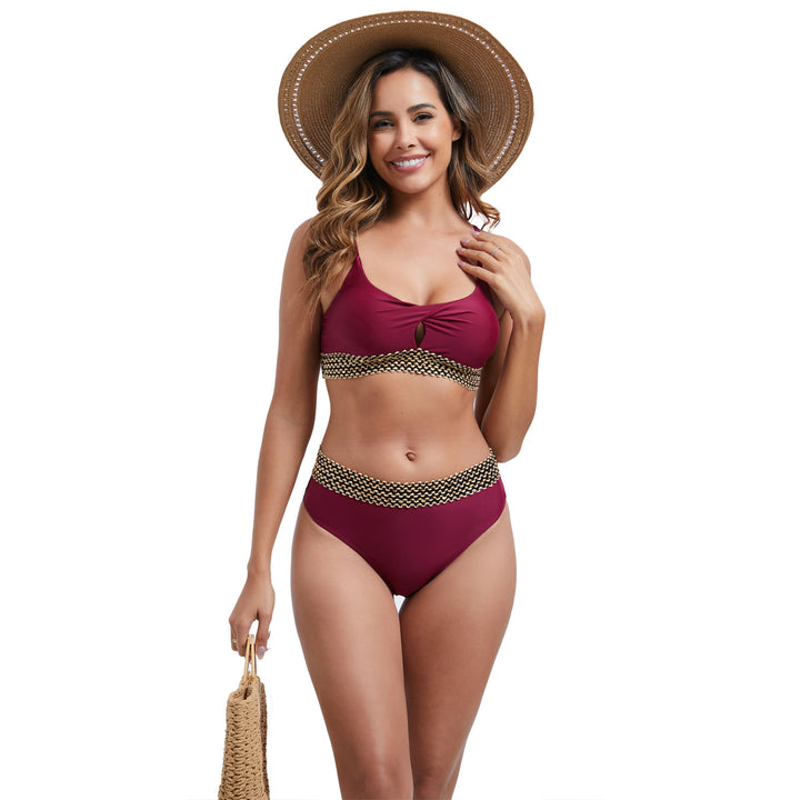 Damen Hochtailliertes Bikini-Set mit modischen Akzentdetails Drune