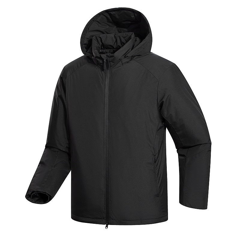 Herren Leichte Allwetter‑Isolationsjacke mit Kapuze, winddichter Hülle & verdecktem Reißverschluss Drune