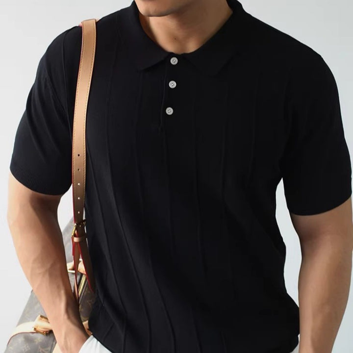 Herren Kurzarm Poloshirt mit Struktur Drune