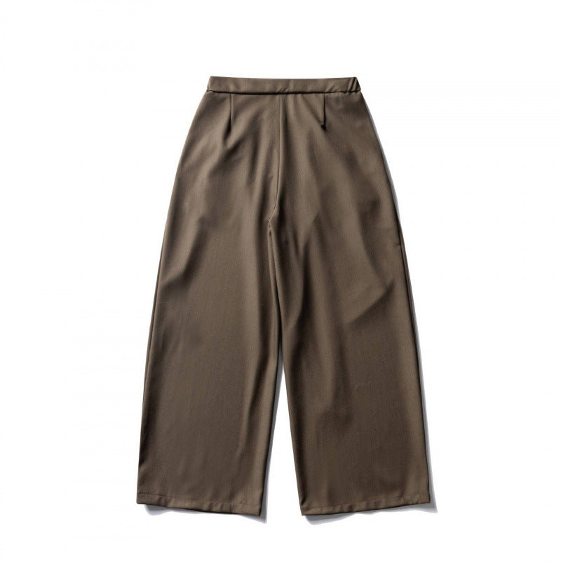Damen Weite Culotte-Hose mit hoher Taille, Bundfalten und Bindegürtel Drune