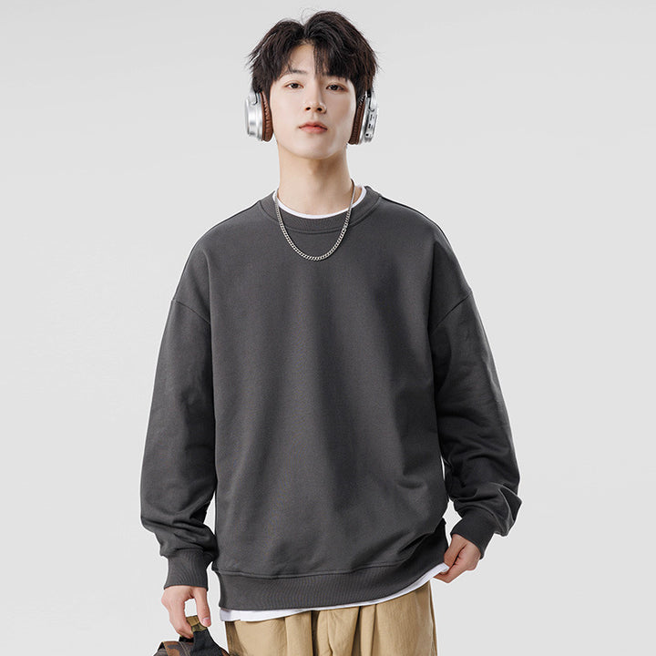 Unisex Oversize‑Sweatshirt mit Rundhalsausschnitt, gebürstetem Innenfutter und gerippten Abschlüssen Drune