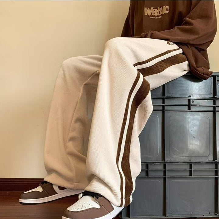 Herren Bequeme Chino-Hose mit Kontraststreifen Drune