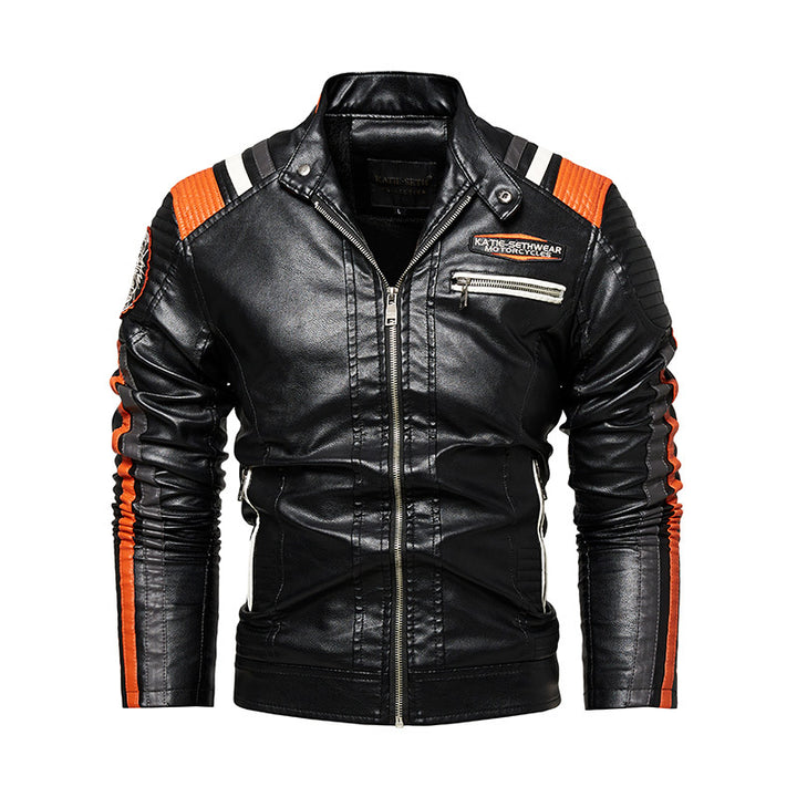 Herren Hochwertige Kunstleder-Motorradjacke Drune