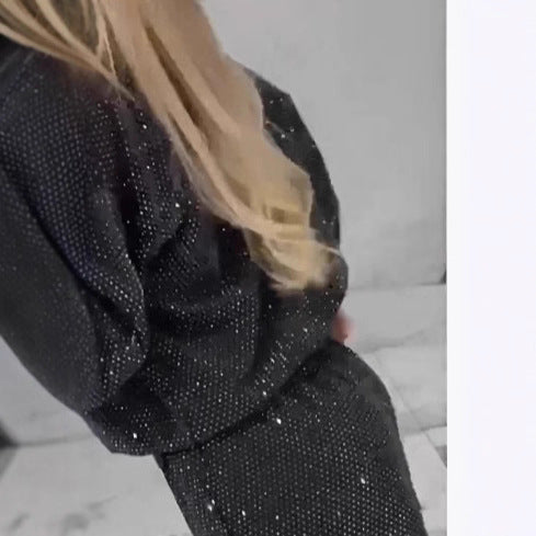 Damen Glitzernden Sportanzug Drune