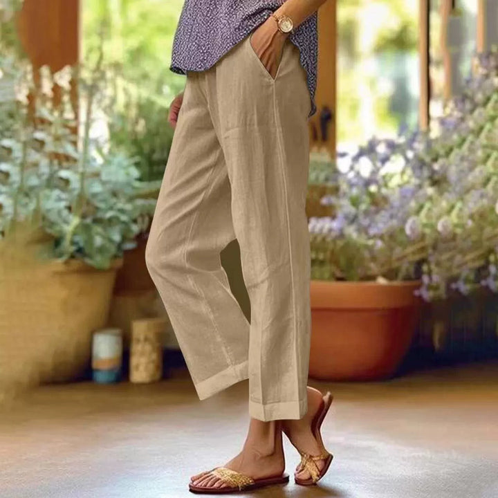Damen Leinenhose mit weitem Schnitt und praktischen Taschen Drune
