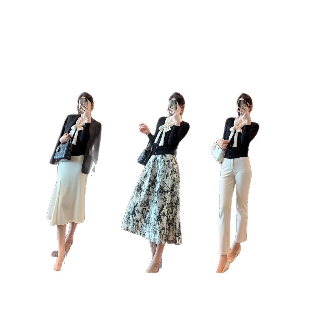Damen Elegante und stilvolle Bluse mit Schleifendetail Drune