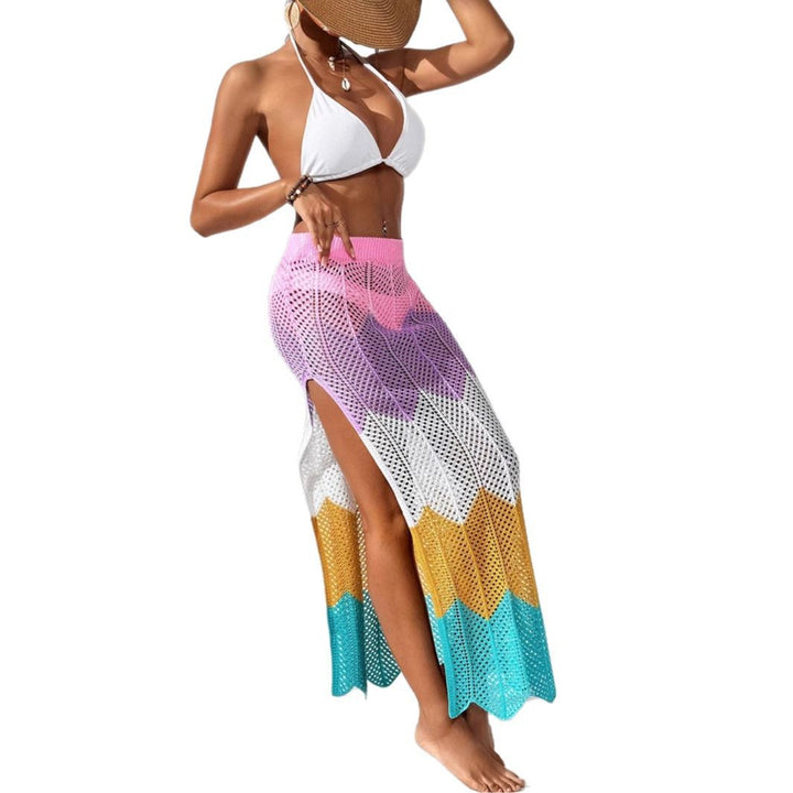 Damen luftiger Häkel-Strandsarong mit geometrischem Muster Drune