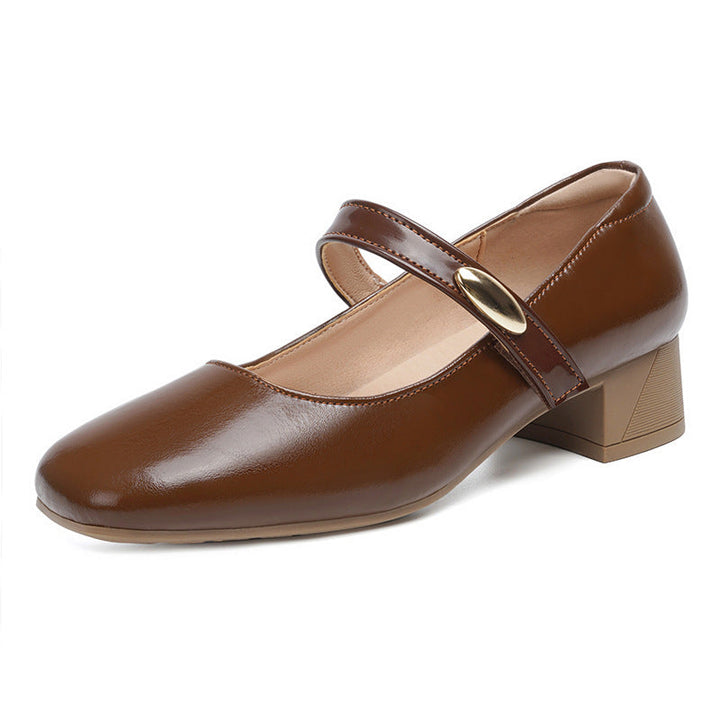 Damen Mary Jane Blockabsatzschuhe mit modischer Schnalle Drune