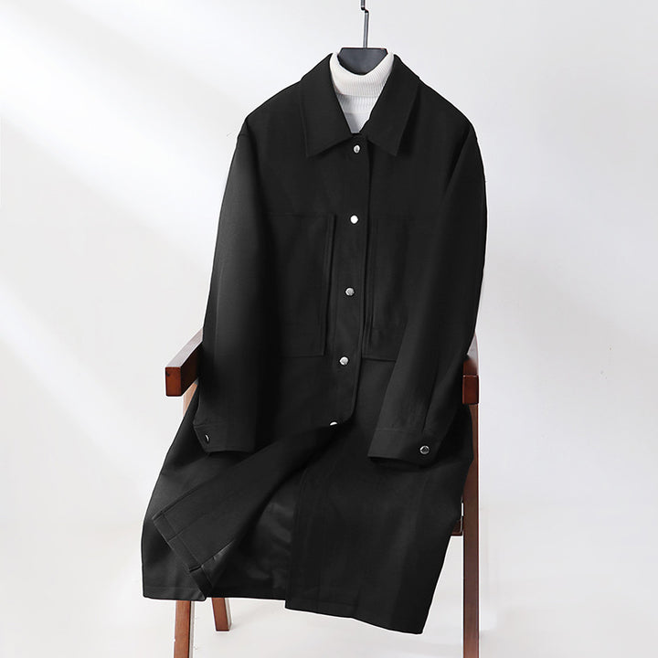 Herren Leichter Mantel im Overshirt‑Stil mit aufgesetzten Taschen Drune