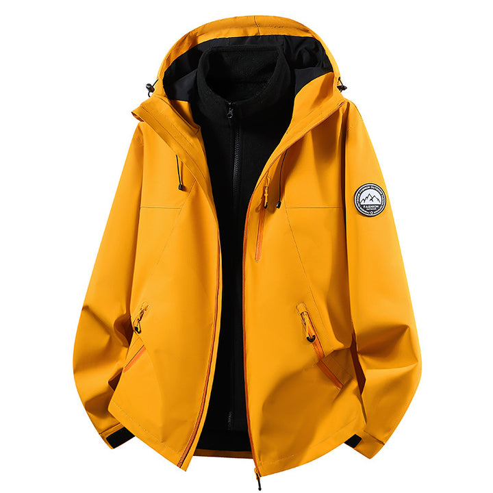 Damen sportive Regenjacke mit herausnehmbarem Fleece-Innenlayer und verstellbarer Kapuze Drune