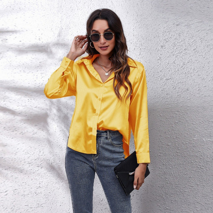 Damen elegante Satinbluse Drune