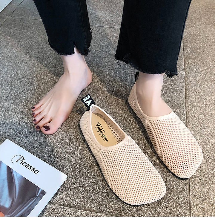 Damen Atmungsaktive Mesh-Slipper mit elastischem Einstieg und rutschfester Laufsohle Drune