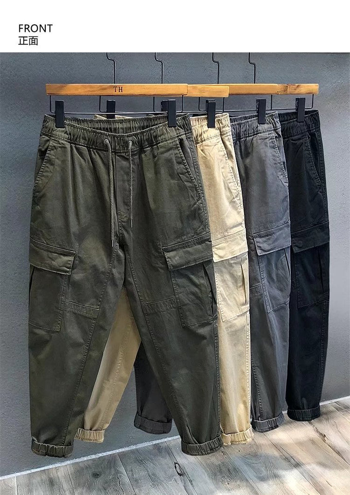 Herren Cargohose im Camouflage-Utility-Stil mit geradem Bein und robustem Canvas Drune