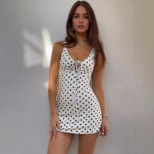 Damen Kurzärmliges Sommerkleid mit Knotenverschluss Drune