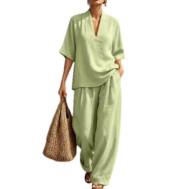 Damen Leichtes Oversize V-Ausschnitt Tunika‑Top mit Kimonoärmeln Drune