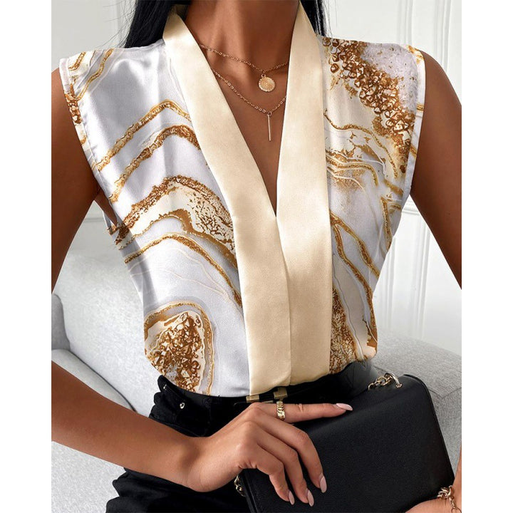 Damen Stilvolle Ärmellose Bluse Drune