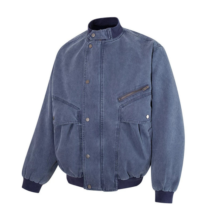 Herren Oversize-Bomberjacke im Vintage‑Wash mit Stehkragen und Utility‑Taschen Drune