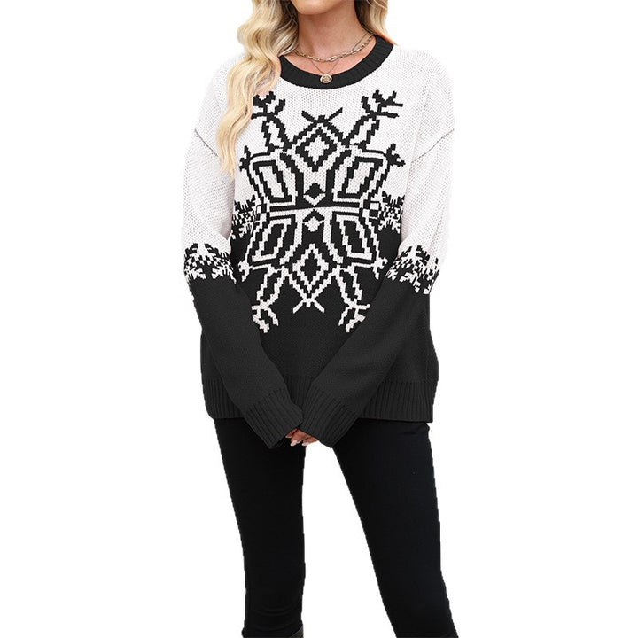 Damen Oversized Weihnachtsstrickpullover Drune