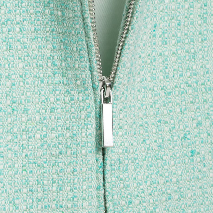 Damen Kurzjacke im Bouclé‑Mix mit verdecktem Reißverschluss und Hemdkragen Drune