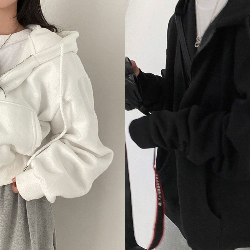 Damen lässiger Zip-Hoodie mit oversized Schnitt und praktischen Taschen Drune
