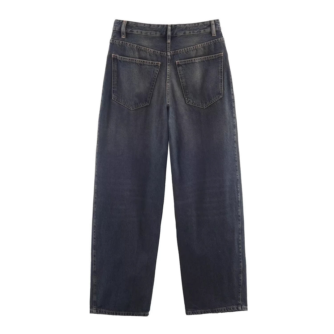 Damen Weite hochtaillierte Culotte-Hose mit Ziernaht, aufgesetzten Taschen und Bindegürtel Drune