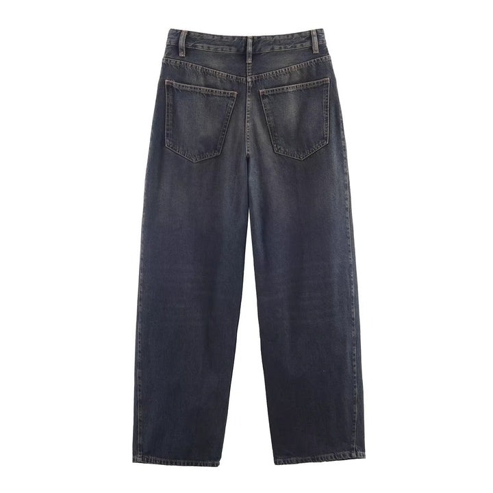 Damen Weite hochtaillierte Culotte-Hose mit Ziernaht, aufgesetzten Taschen und Bindegürtel Drune
