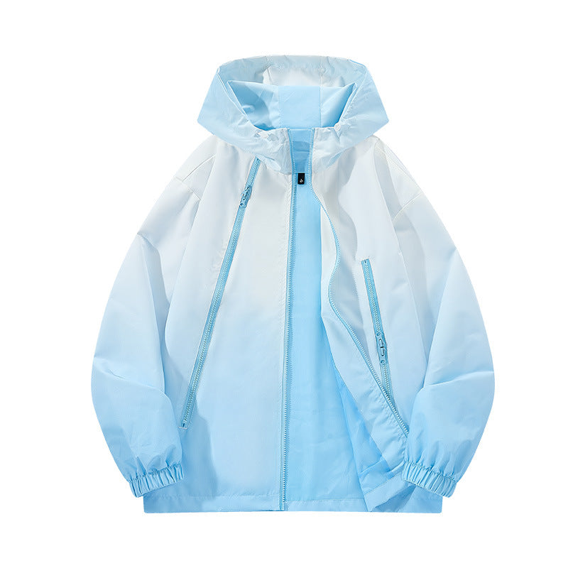 Herren Leichte Kapuzen-Windjacke mit asymmetrischen Reißverschlusstaschen und verstellbarem Saum Drune