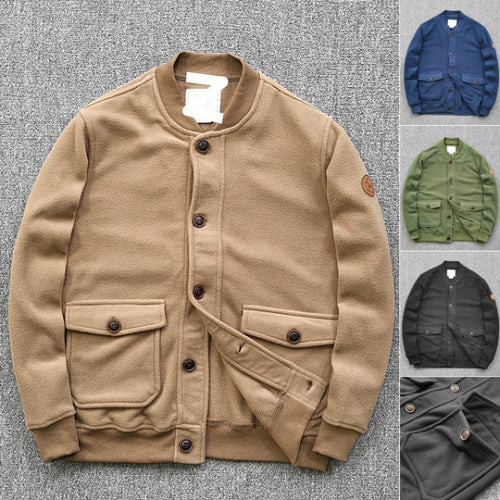 Damen lässige Sweatjacke mit Knopfleiste und praktischen Taschen Drune