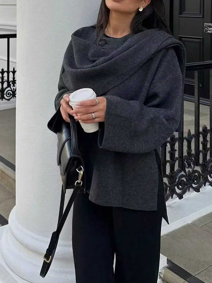 Damen Wickeljacke mit lässigem Schnitt und hochgeschlossenem Design Drune