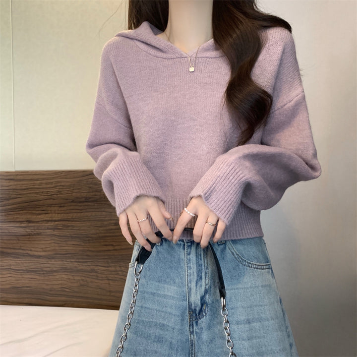 Damen Modischer Hoodie mit lässiger Passform und strukturiertem Material Drune