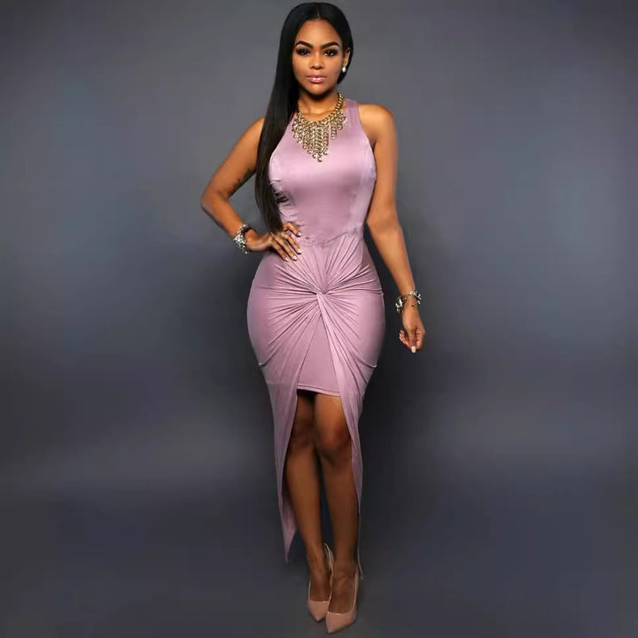 Damen Elegantes Wickelkleid mit aufregendem Schlitz und raffinierter Raffung Drune