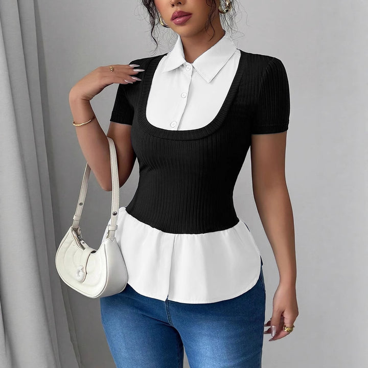 Damen Elegantes Oberteil mit fließendem Saum Drune