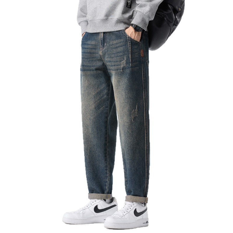 Herren Trendige Zerrissene Jeans Drune