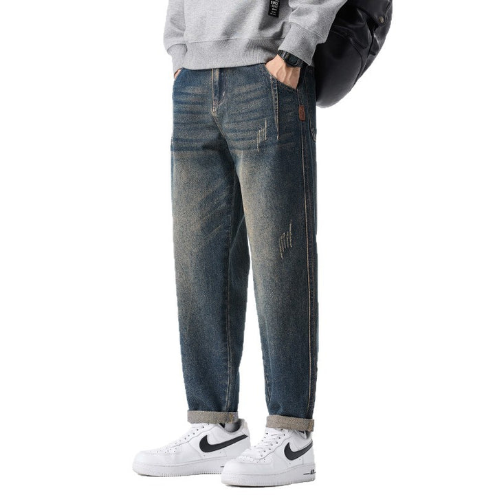 Herren Trendige Zerrissene Jeans Drune