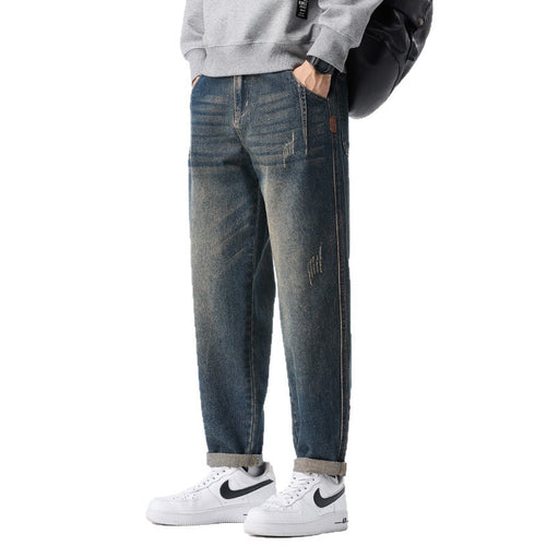 Herren Trendige Zerrissene Jeans Drune