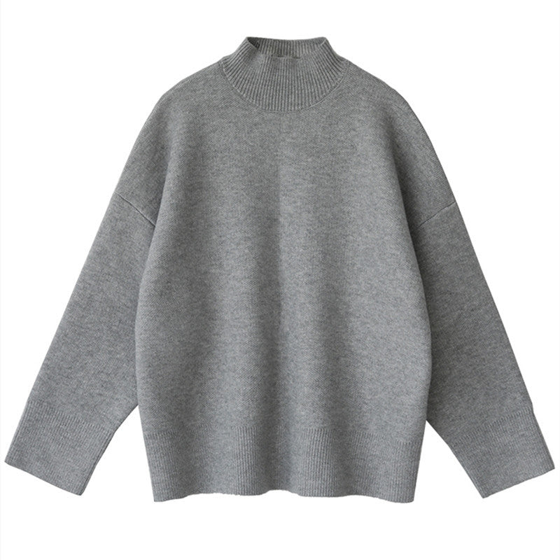 Damen Grob gestrickter Rollkragenpullover mit weitem Schnitt und lässigem Design Drune