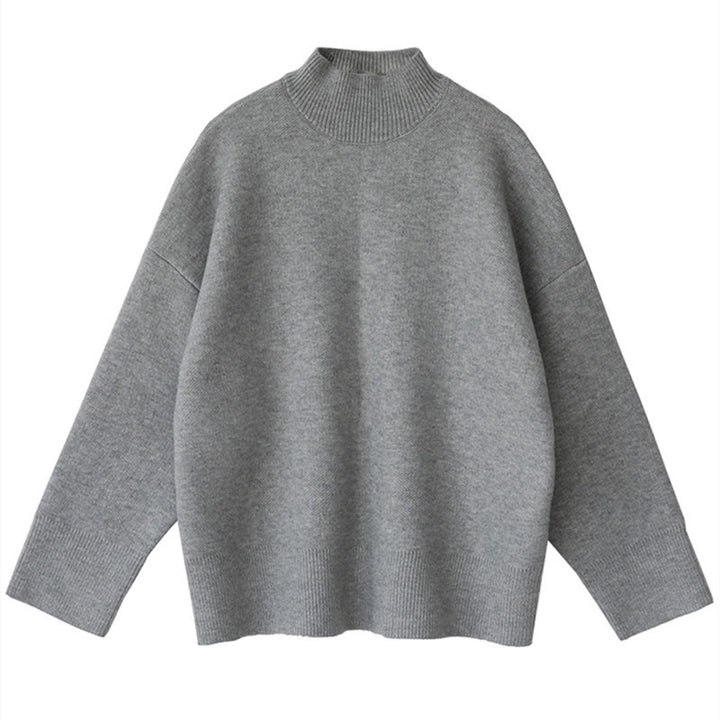 Damen Grob gestrickter Rollkragenpullover mit weitem Schnitt und lässigem Design Drune