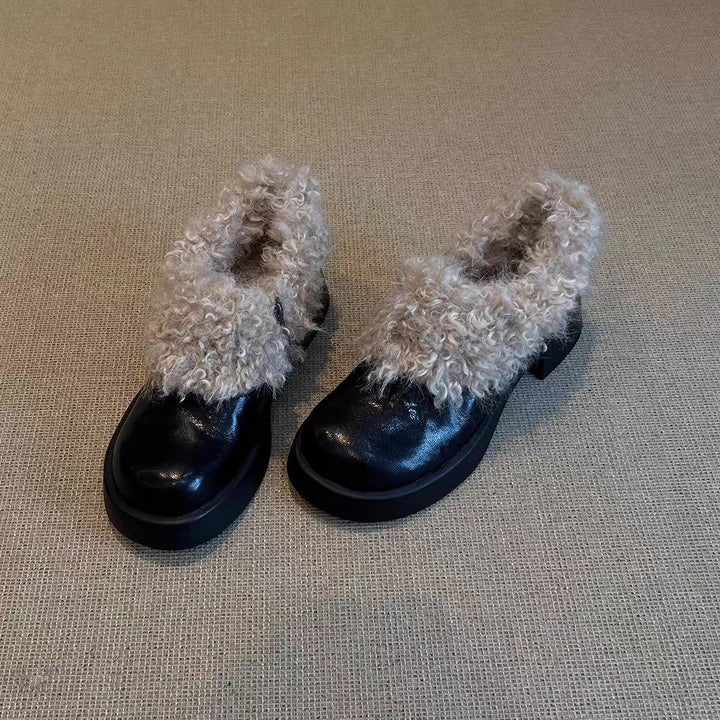 Damen Schicke und praktische Stiefeletten mit Kunstpelz Drune