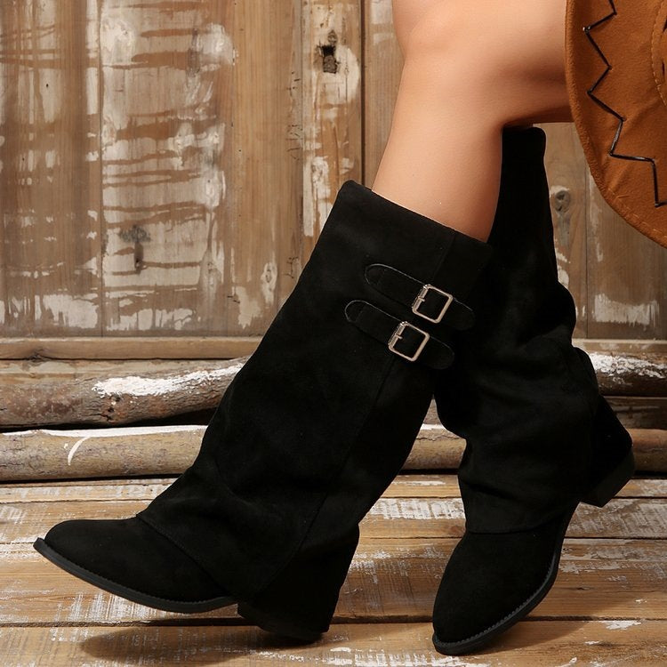 Damen Hochwertige Wedge-Stiefel Drune