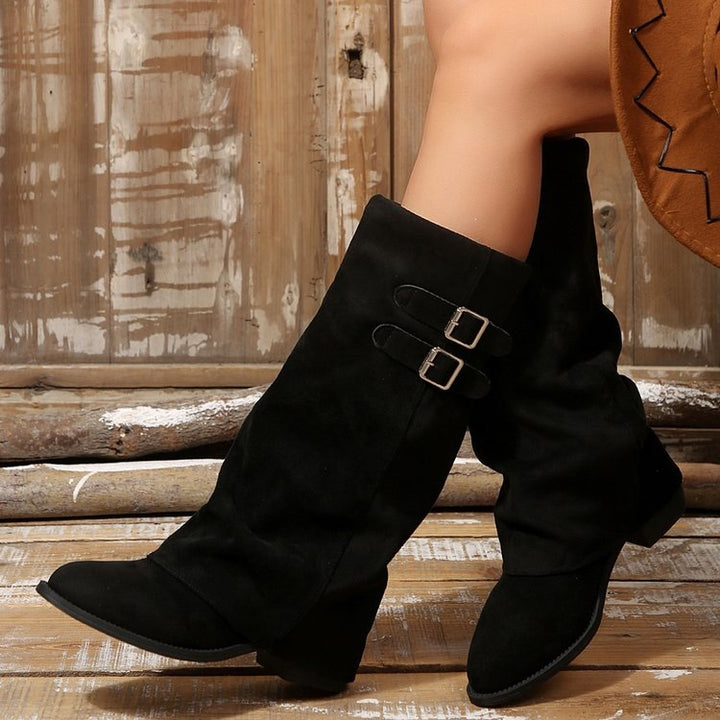 Damen Hochwertige Wedge-Stiefel Drune