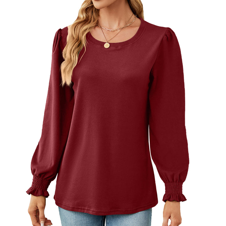 Damen Pullover mit Puffärmeln und elastischen Bündchen Drune