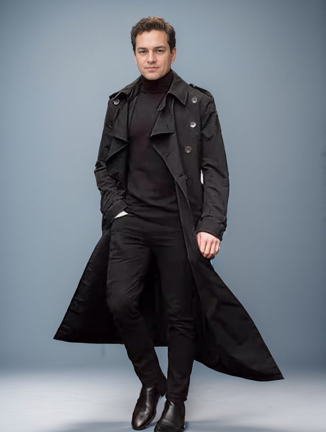 Herren Langer Trenchcoat Drune